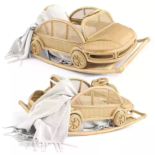 Kids Rattan VW rocking car