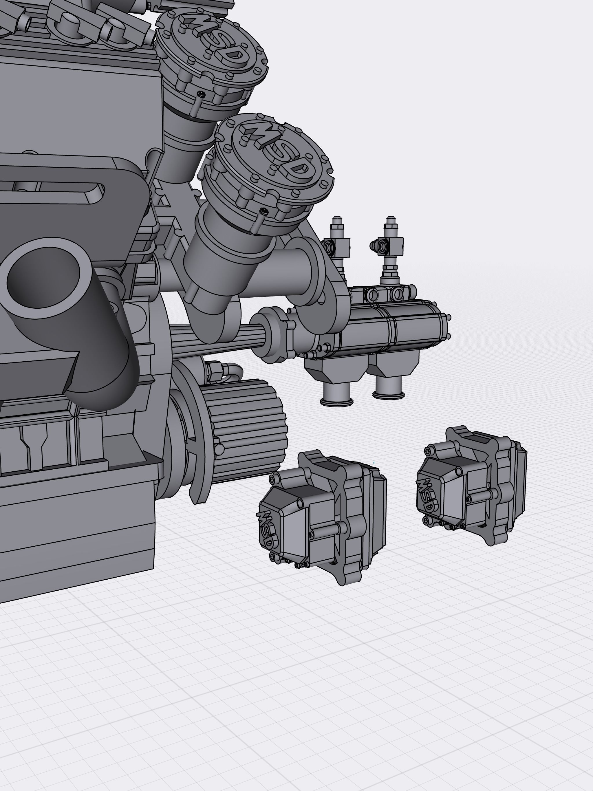 TOP FUEL Engine Hemi Supercharged Complete with Options 3D print model_21