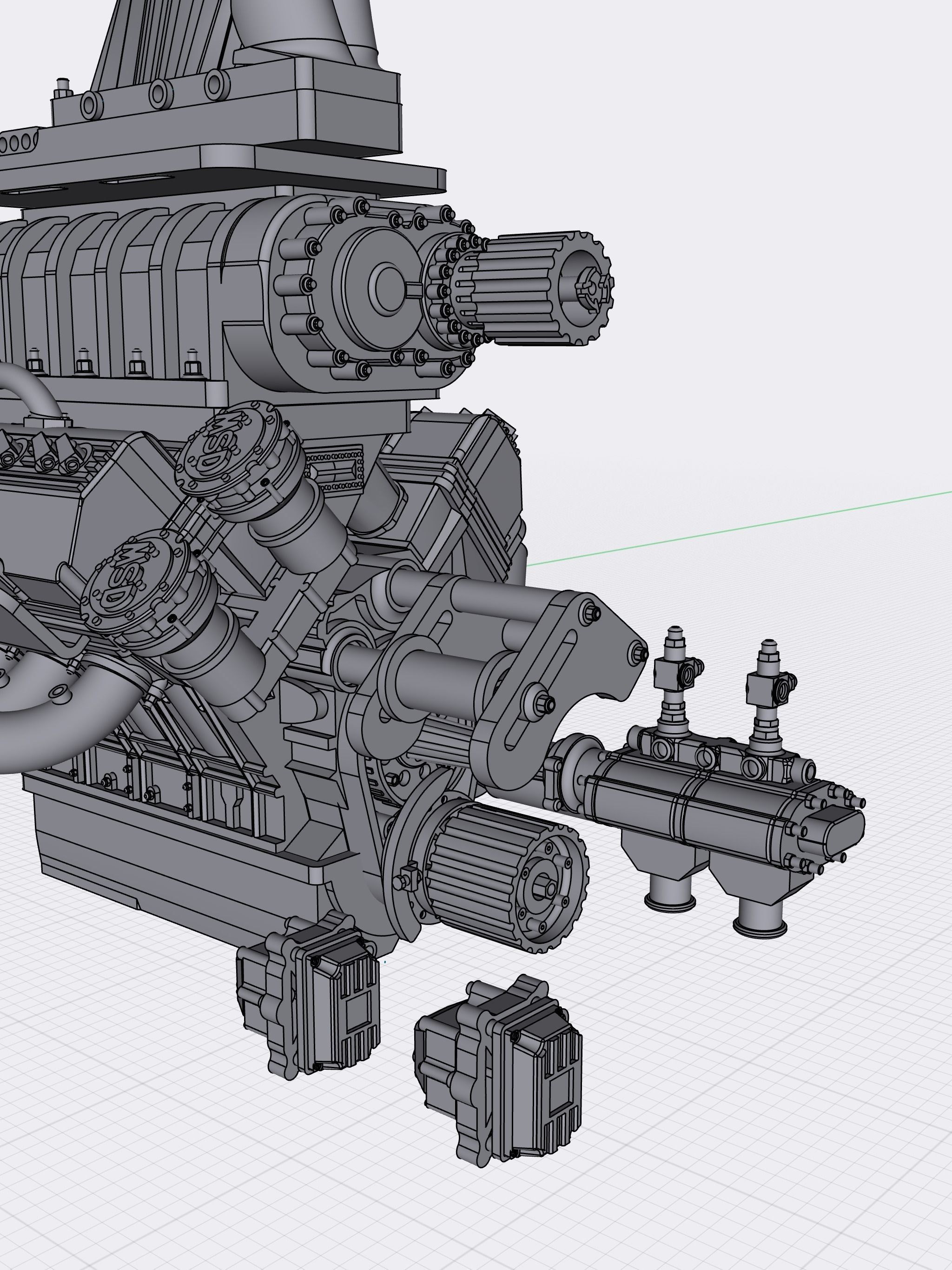 TOP FUEL Engine Hemi Supercharged Complete with Options 3D print model_20