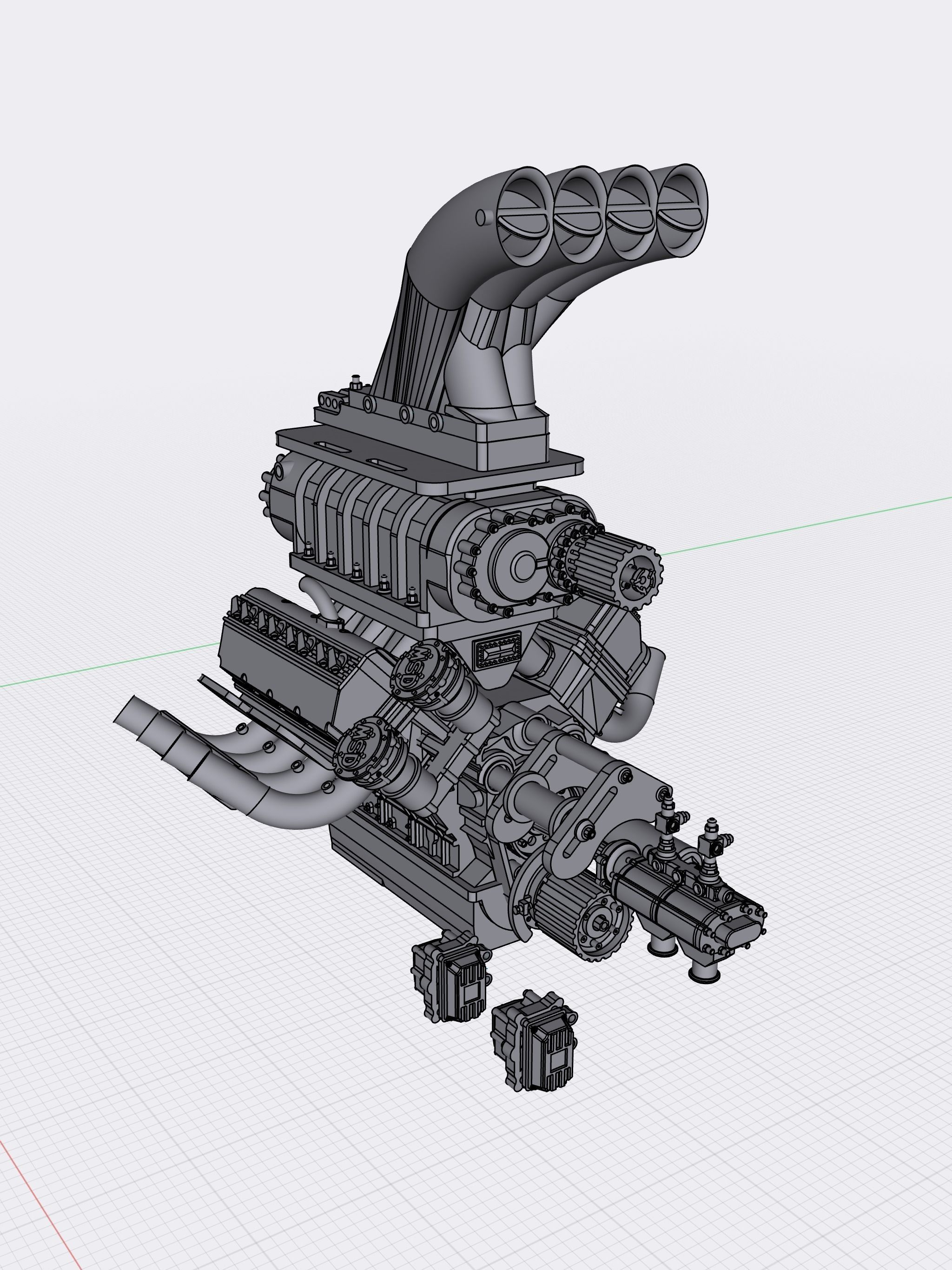 TOP FUEL Engine Hemi Supercharged Complete with Options 3D print model_15