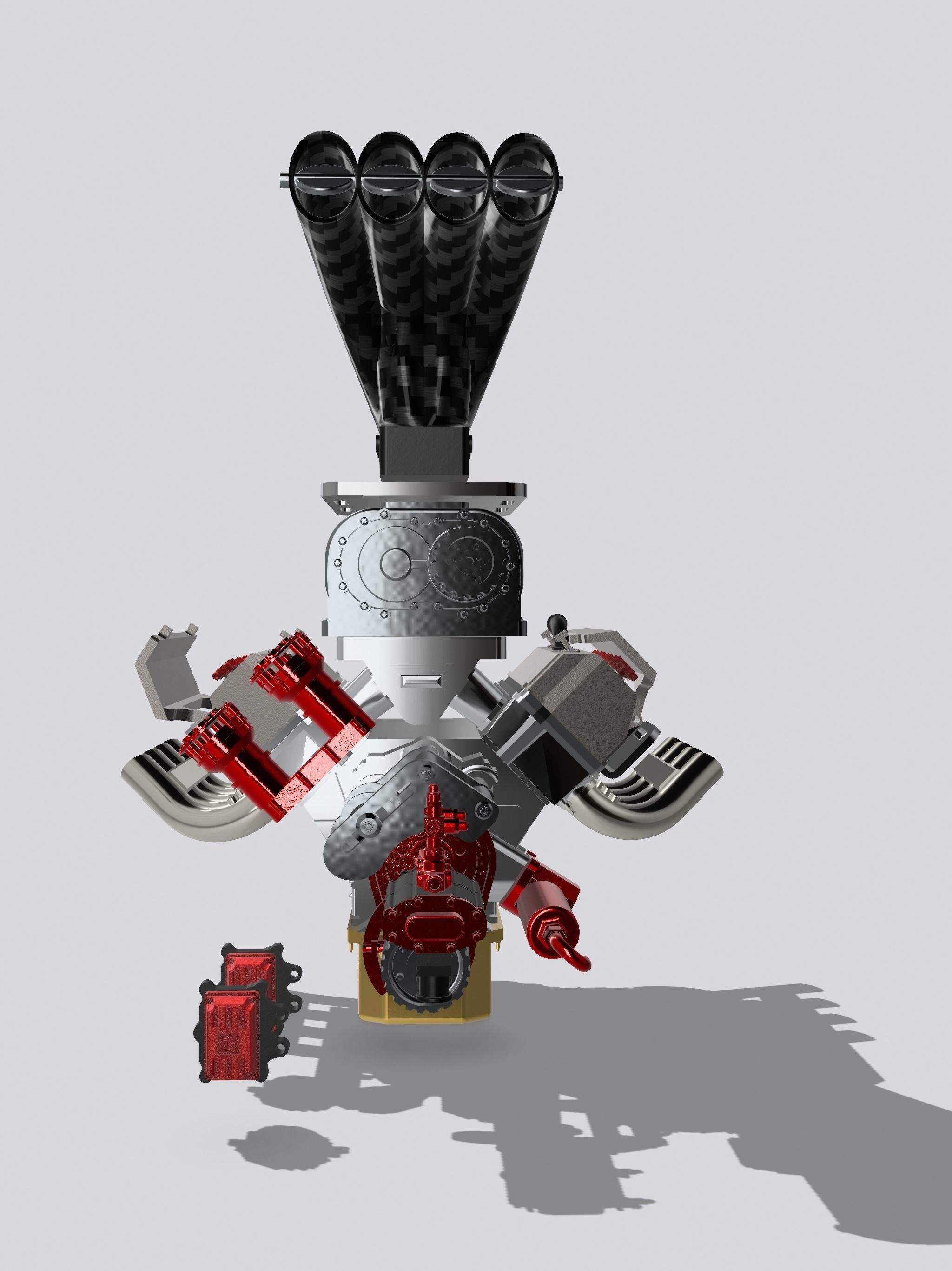 TOP FUEL Engine Hemi Supercharged Complete with Options 3D print model_7