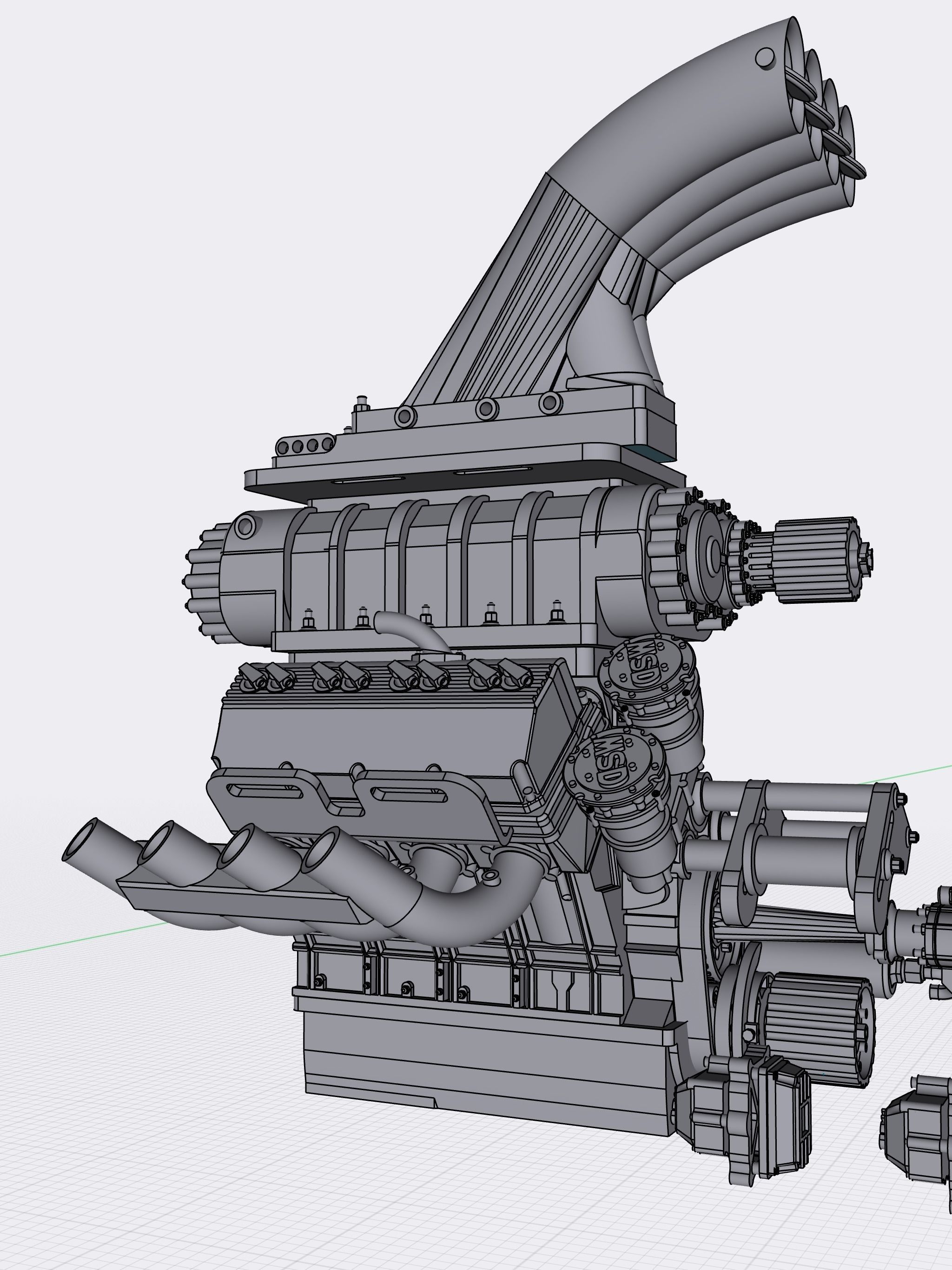TOP FUEL Engine Hemi Supercharged Complete with Options 3D print model_14