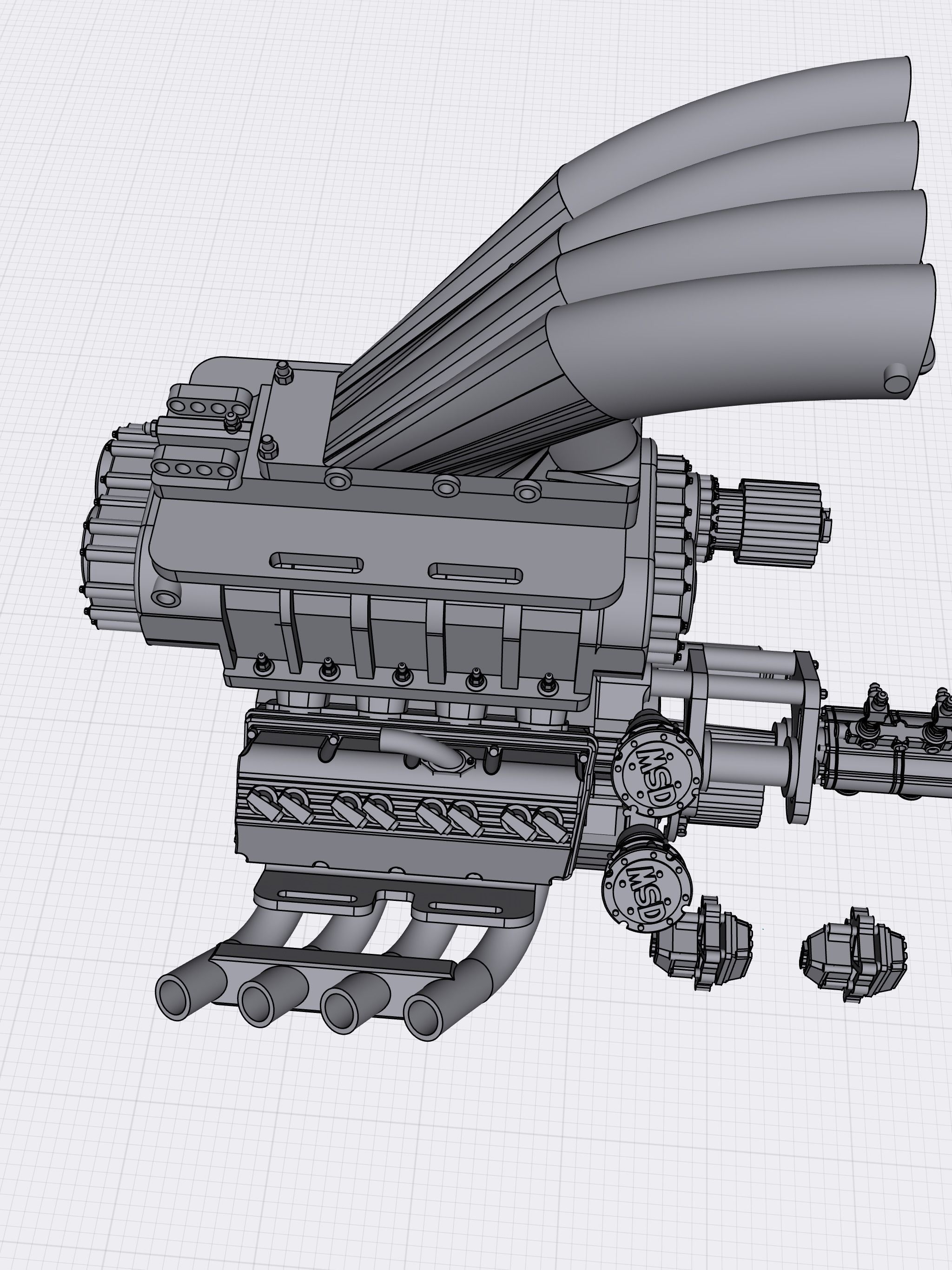 TOP FUEL Engine Hemi Supercharged Complete with Options 3D print model_16