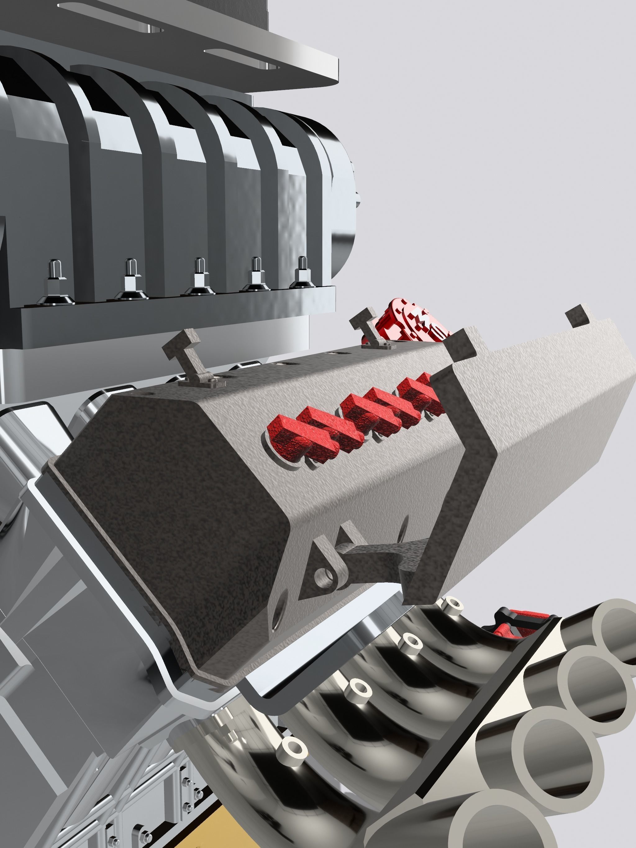 TOP FUEL Engine Hemi Supercharged Complete with Options 3D print model_4
