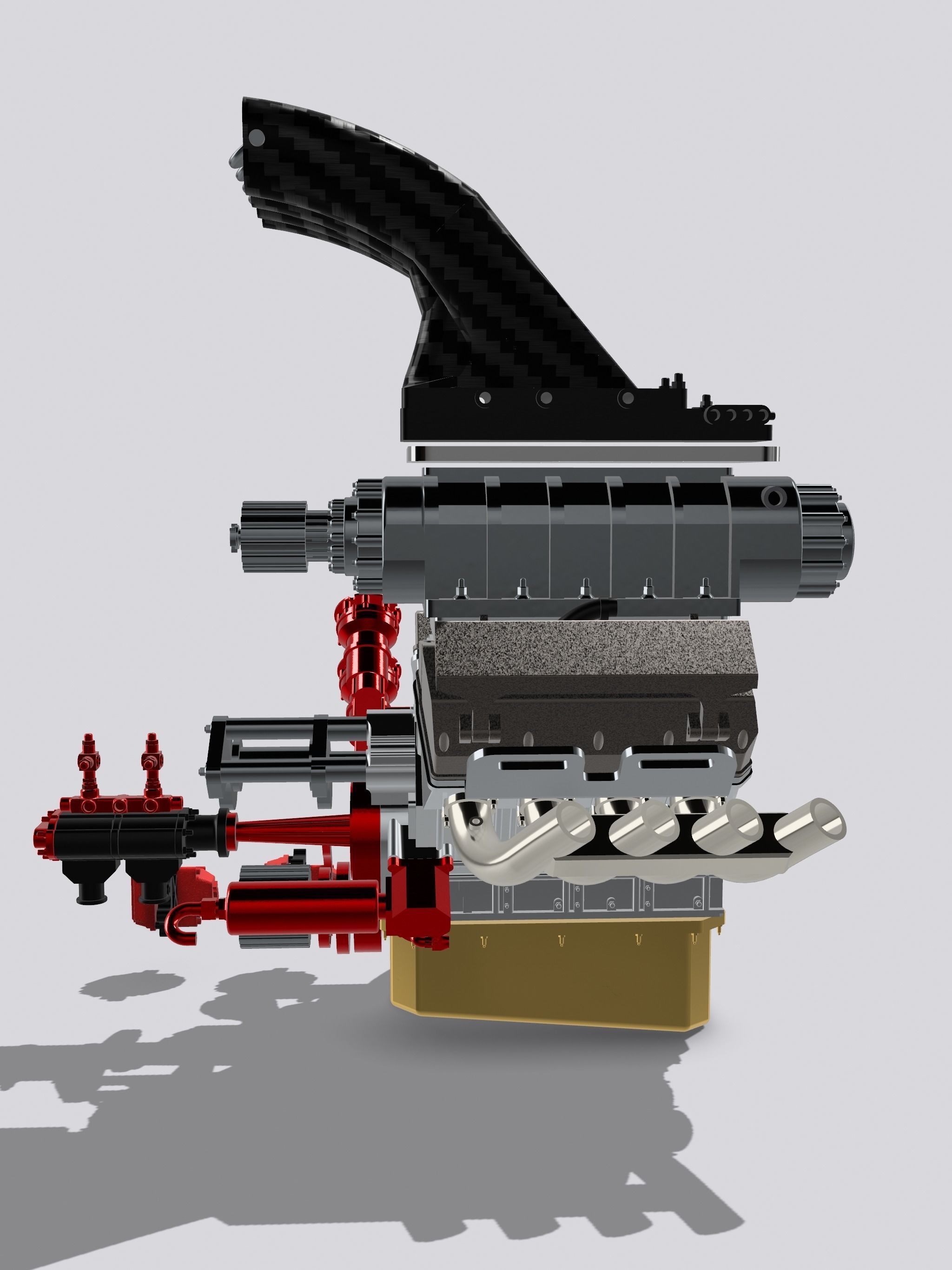 TOP FUEL Engine Hemi Supercharged Complete with Options 3D print model_5