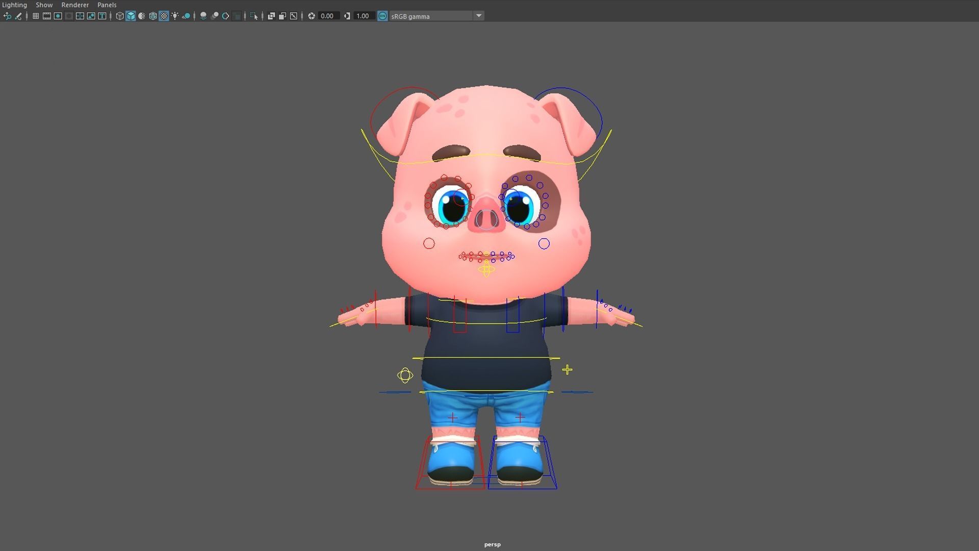 Pig Animated Rigged Low-poly 3D model_10