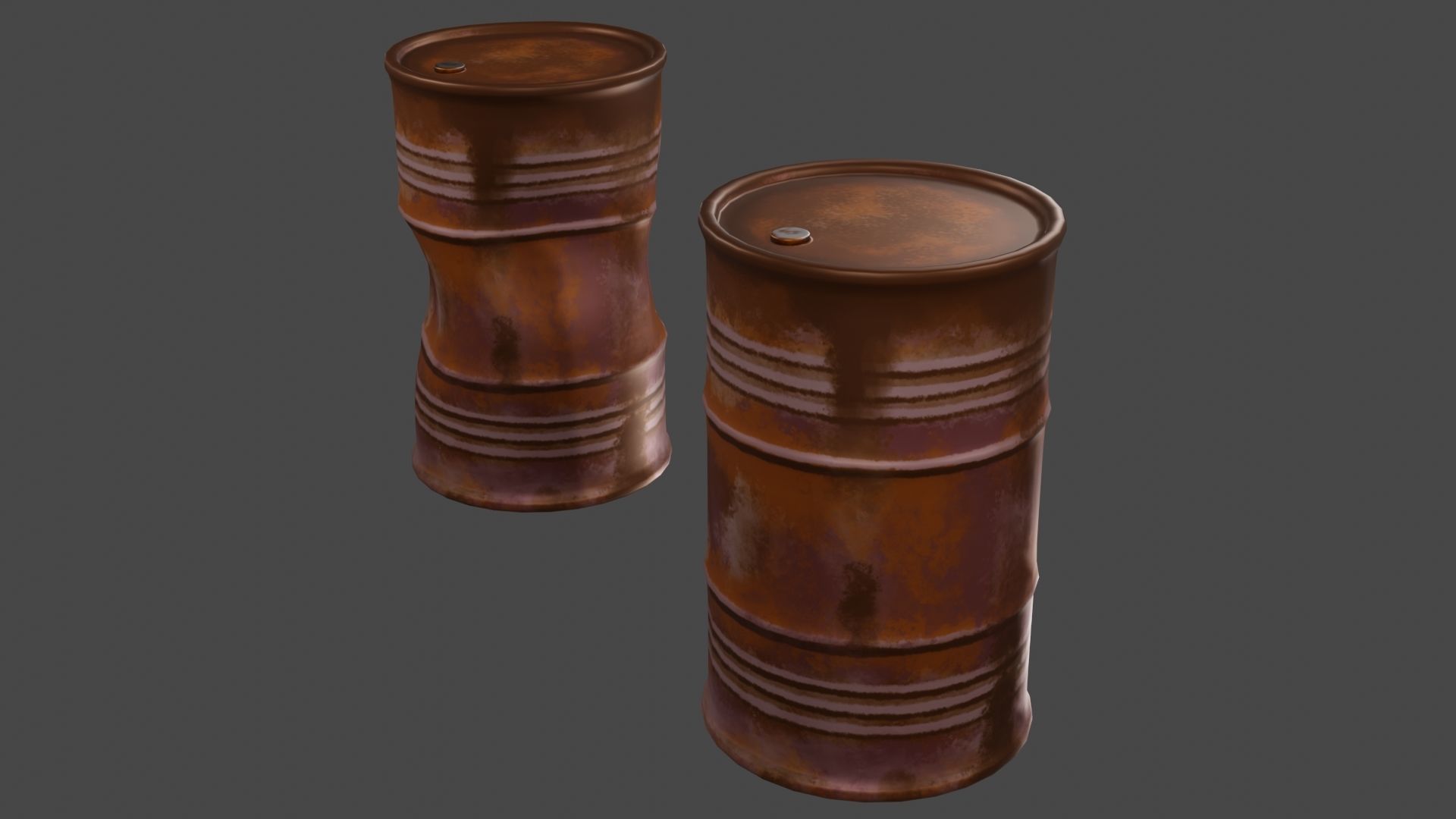 Rusty Used Oil Drums 3D Low-poly 3D model_6