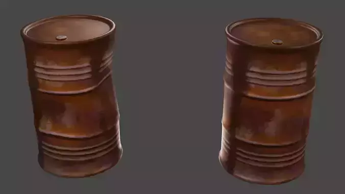 Rusty Used Oil Drums 3D