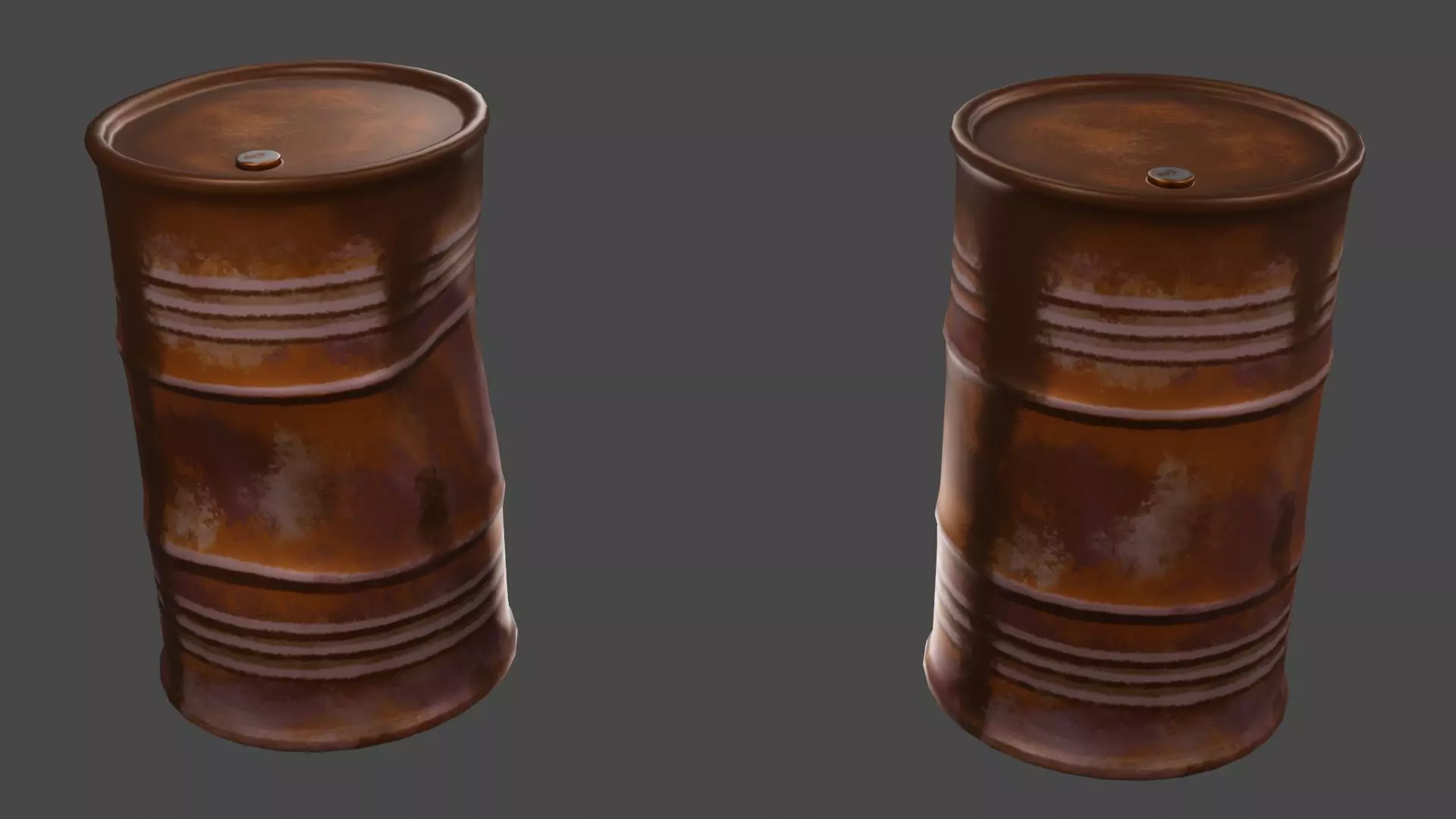 Rusty Used Oil Drums 3D Low-poly 3D model_0