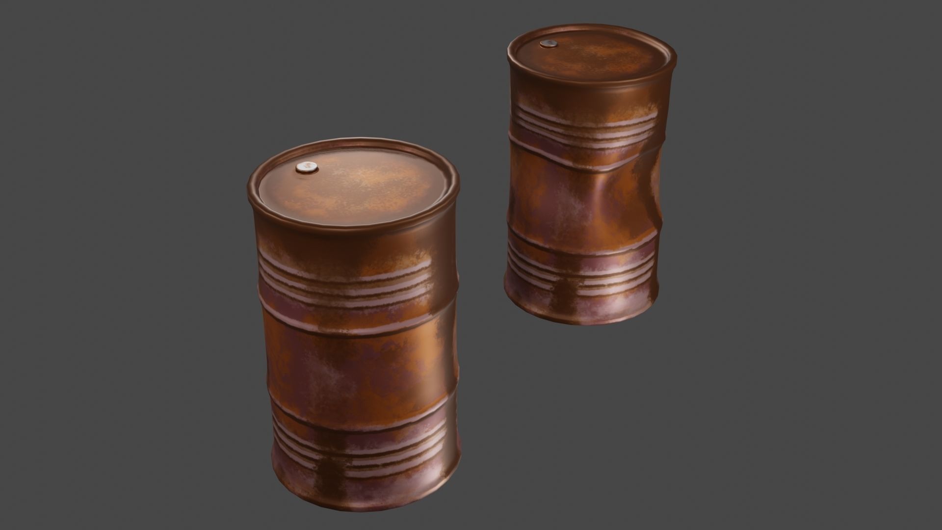 Rusty Used Oil Drums 3D Low-poly 3D model_8