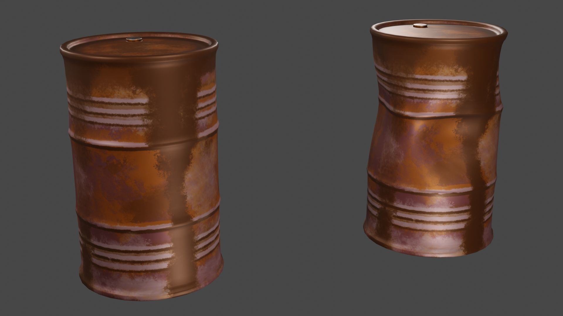 Rusty Used Oil Drums 3D Low-poly 3D model_10