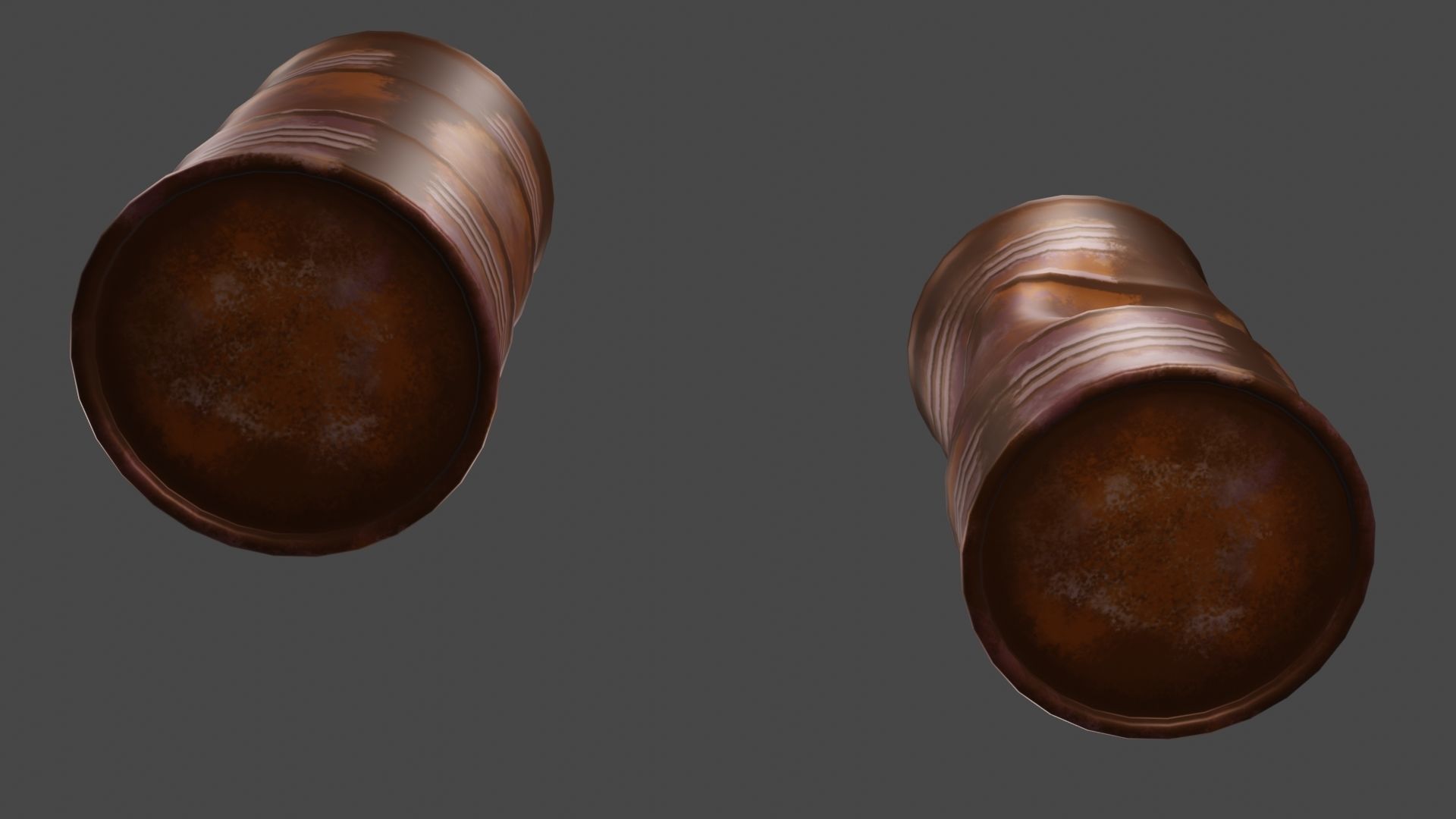 Rusty Used Oil Drums 3D Low-poly 3D model_2