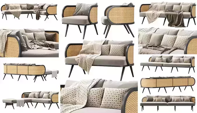 Victoria wooden rattan furniture collection BA70