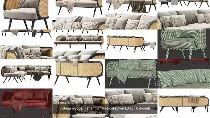 Victoria wooden rattan furniture collection BA70