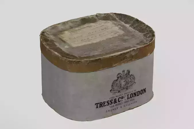 Card Box 9 Top Hat Vintage 3D scan PBR 4K textures