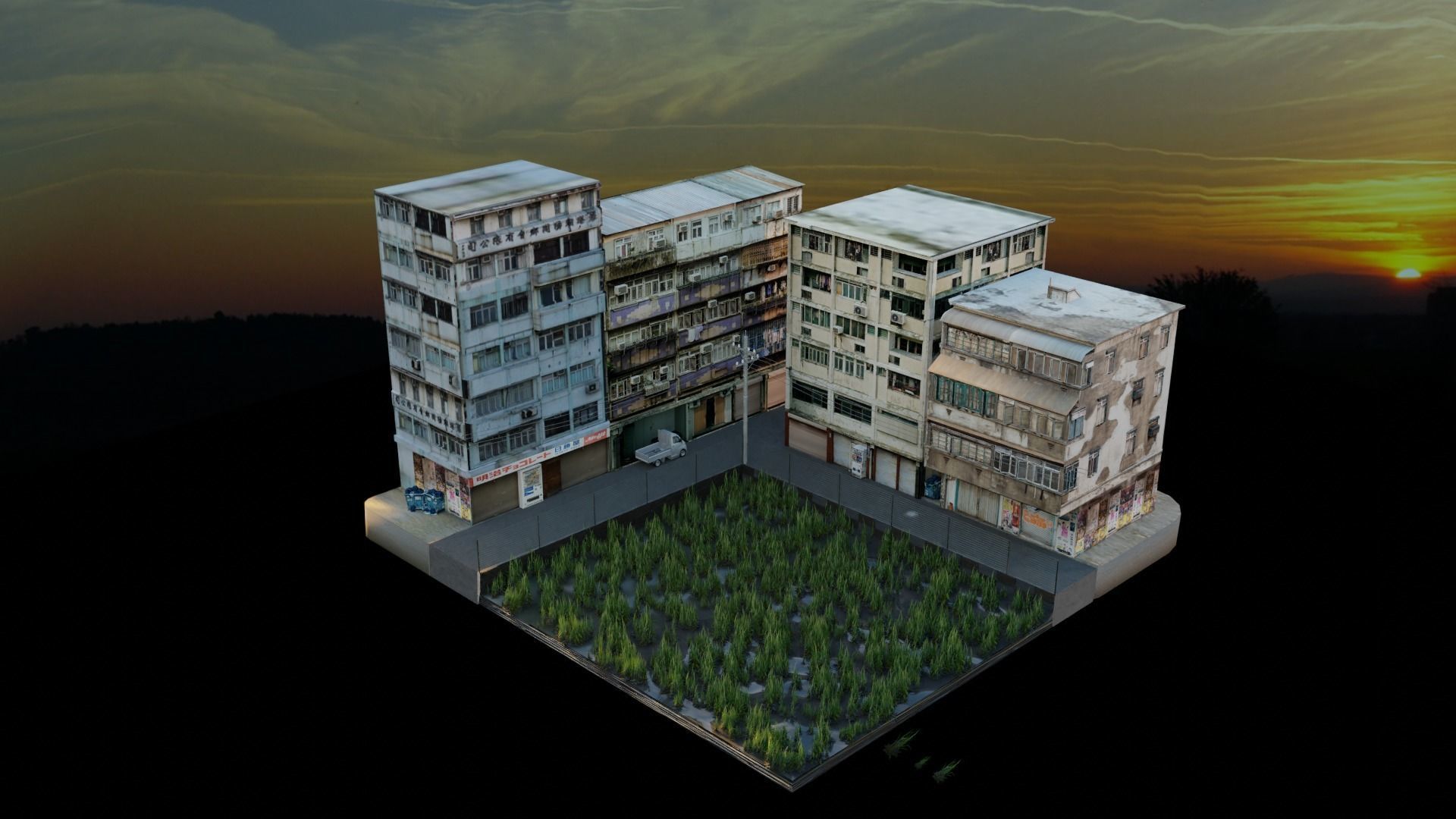 Back Street 2 Free low-poly 3D model_1