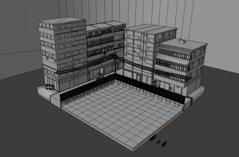 Back Street 2 Free low-poly 3D model_16