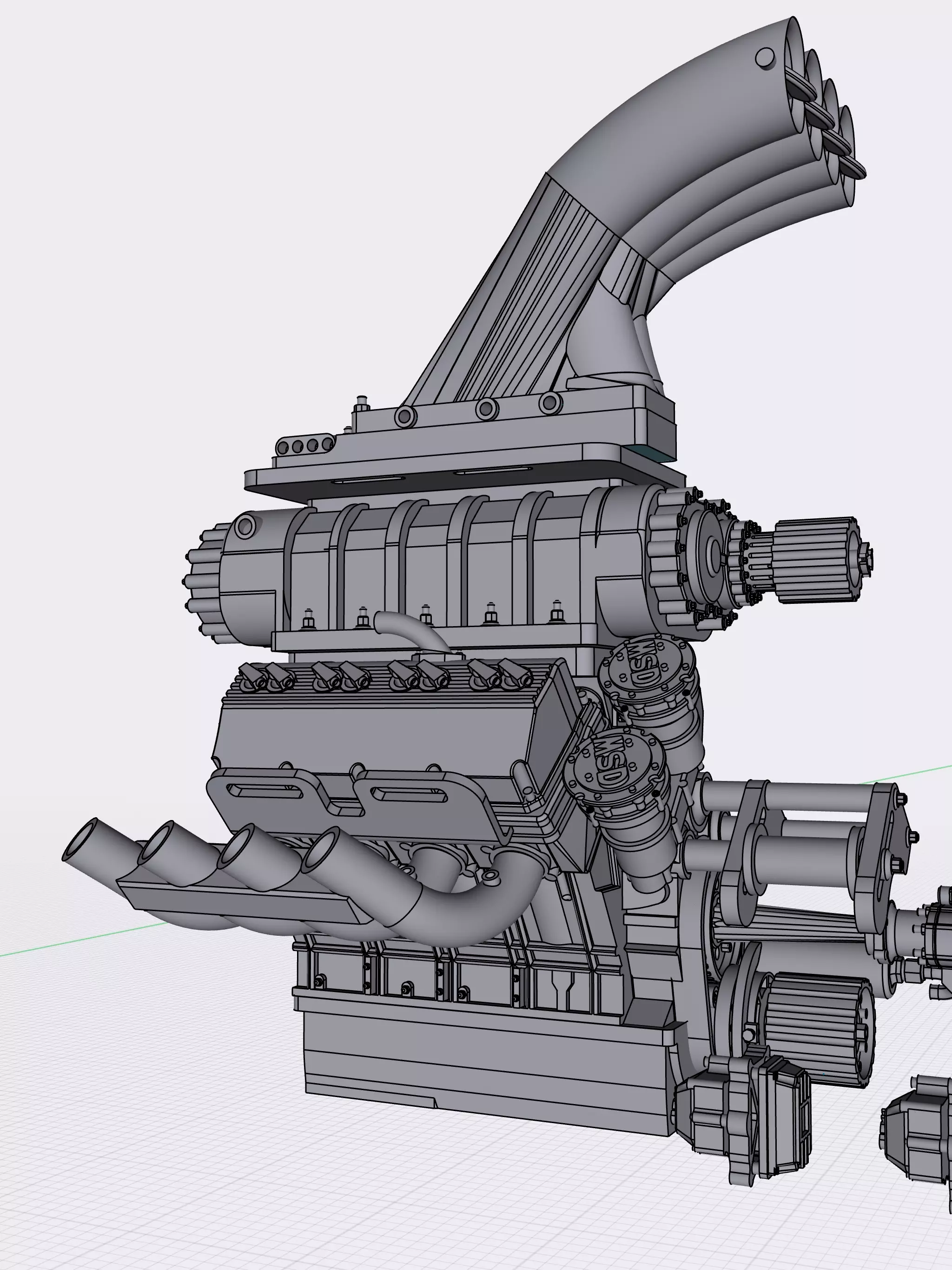 TOP FUEL Blower Supercharger and Injector Hat Assembly 3D print model_0