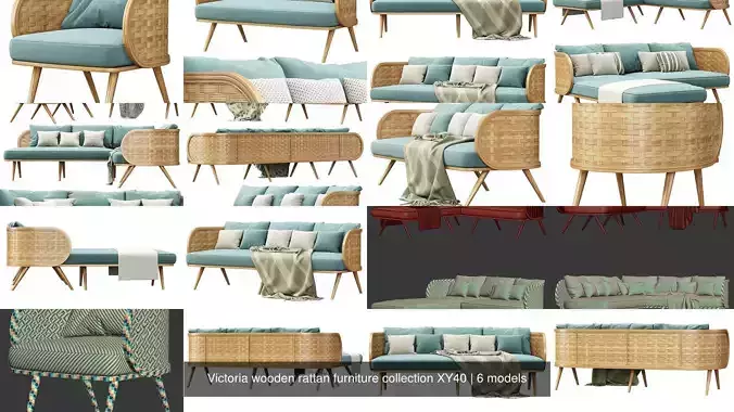 Victoria wooden rattan furniture collection XY40