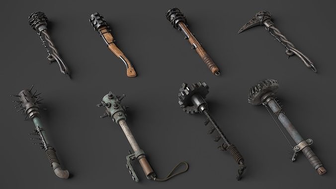 Modifiable Strike Weapons 1 3D Model Collection