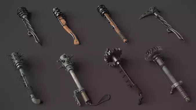 Modifiable Strike Weapons 1 3D Model Collection