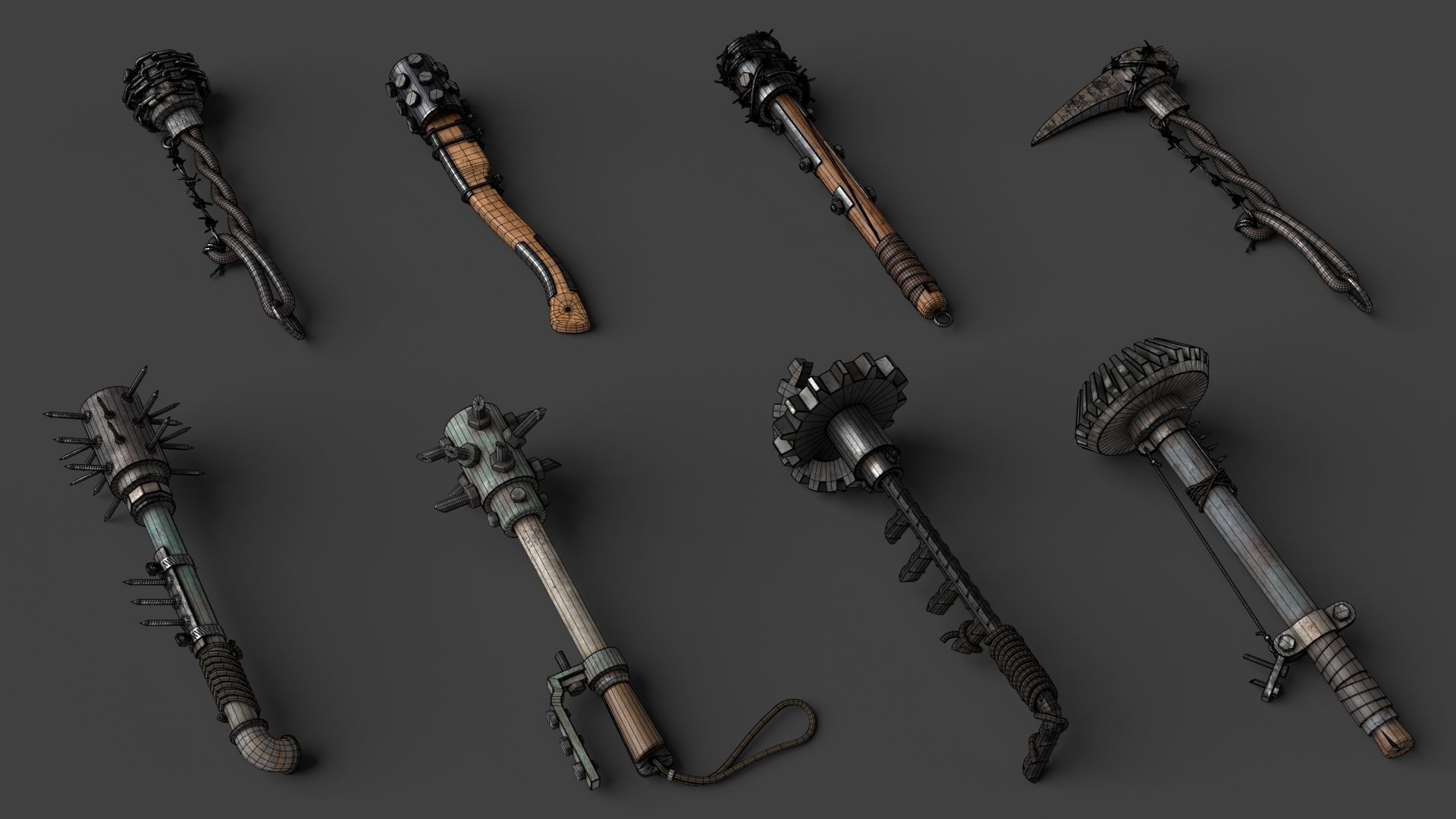 Modifiable Strike Weapons 1 3D Model Collection_1