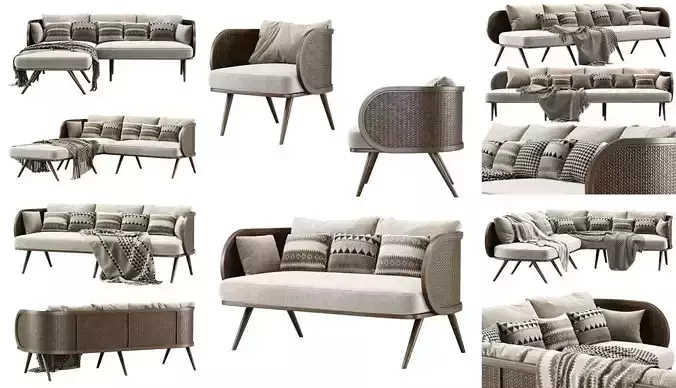 Victoria wooden rattan furniture collection VA30