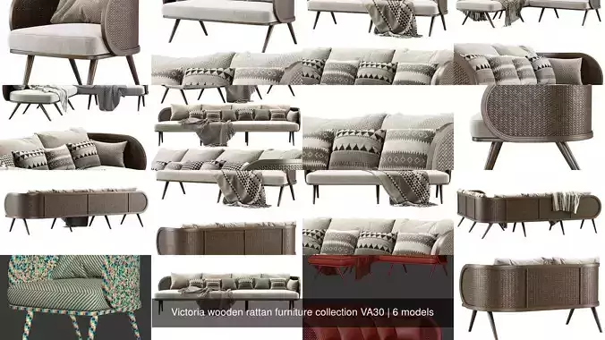 Victoria wooden rattan furniture collection VA30