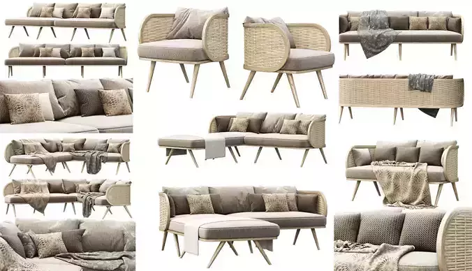 Victoria wooden rattan furniture collection FD50