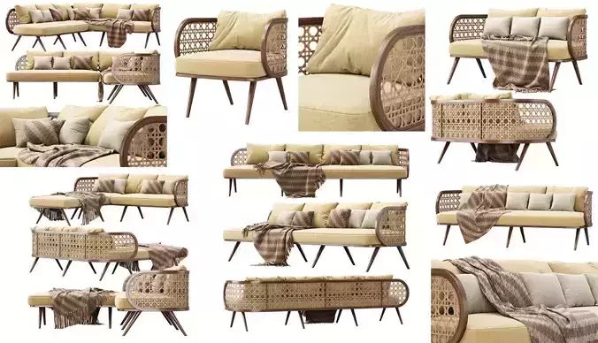 Victoria wooden rattan furniture collection PC80
