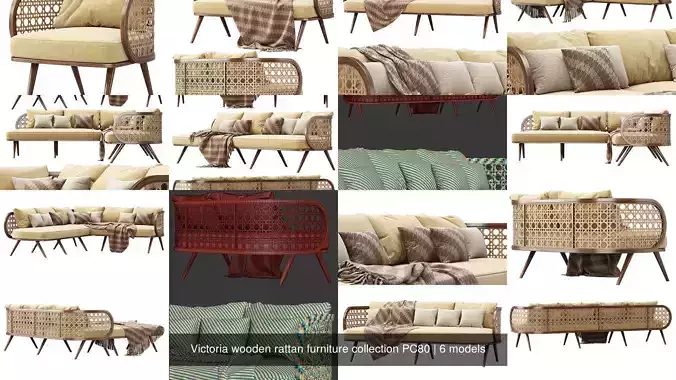 Victoria wooden rattan furniture collection PC80
