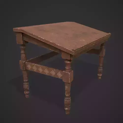 Elegant Long Writing Desk  Low-poly 3D model