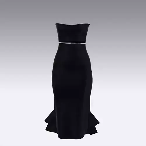 DRESS STRAPLESS LOOK STYLE FISH SKIRT