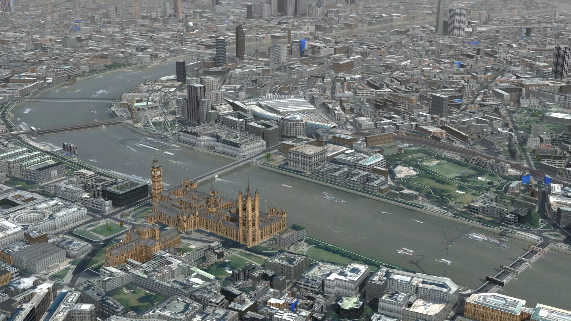 London City UK Low-poly 3D model_0