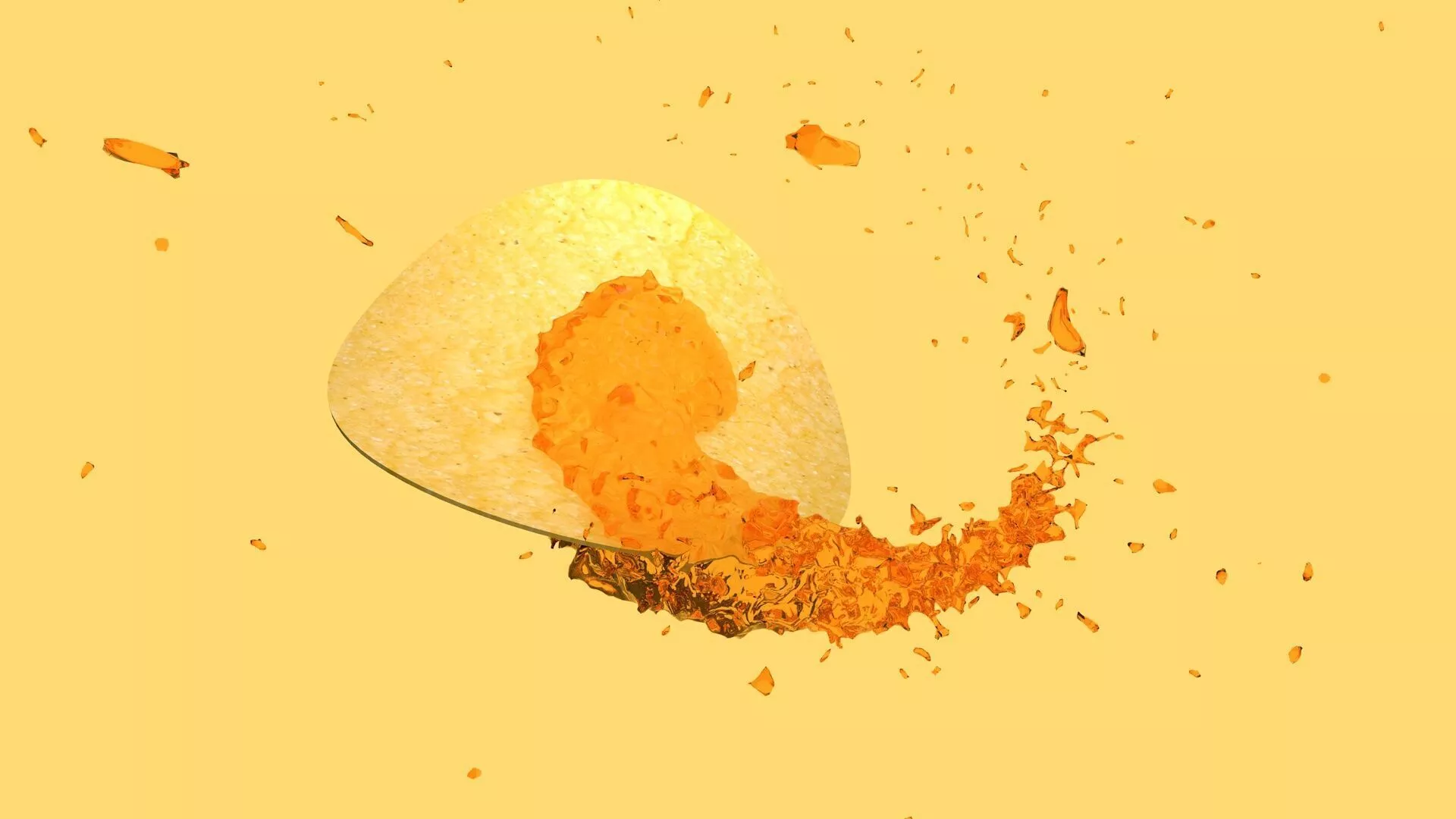 Chitos piece of potato chips falling 3D model