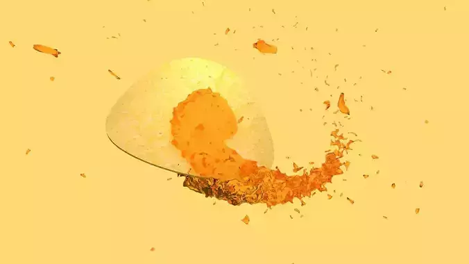 Chitos piece of potato chips falling 3D model