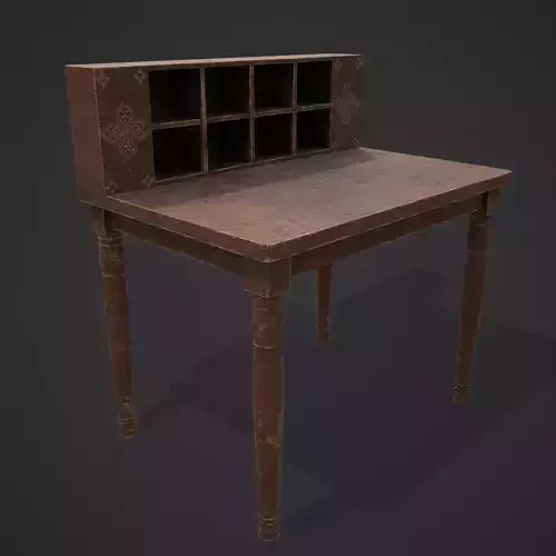 Elegant Short Writing Desk Low-poly 3D model