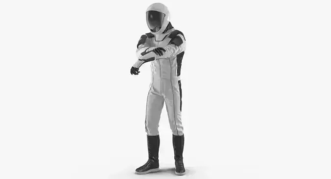 Futuristic Astronaut Space Suit Rigged for Maya 3D model