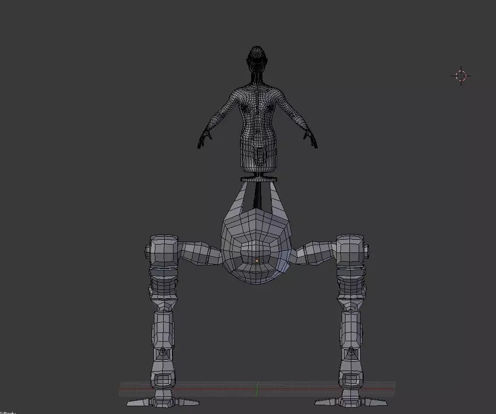 Humanoid Mech Prototype Number One BASE MESH in DEVELOPMENT Free 3D model
