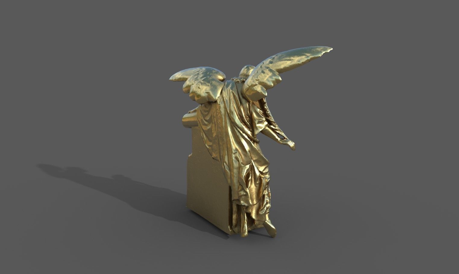 Statue of an Angle 2 Low-poly 3D model_18