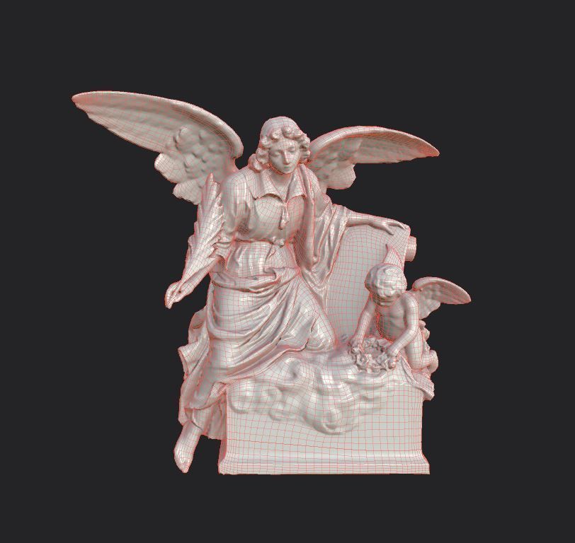 Statue of an Angle 2 Low-poly 3D model_19