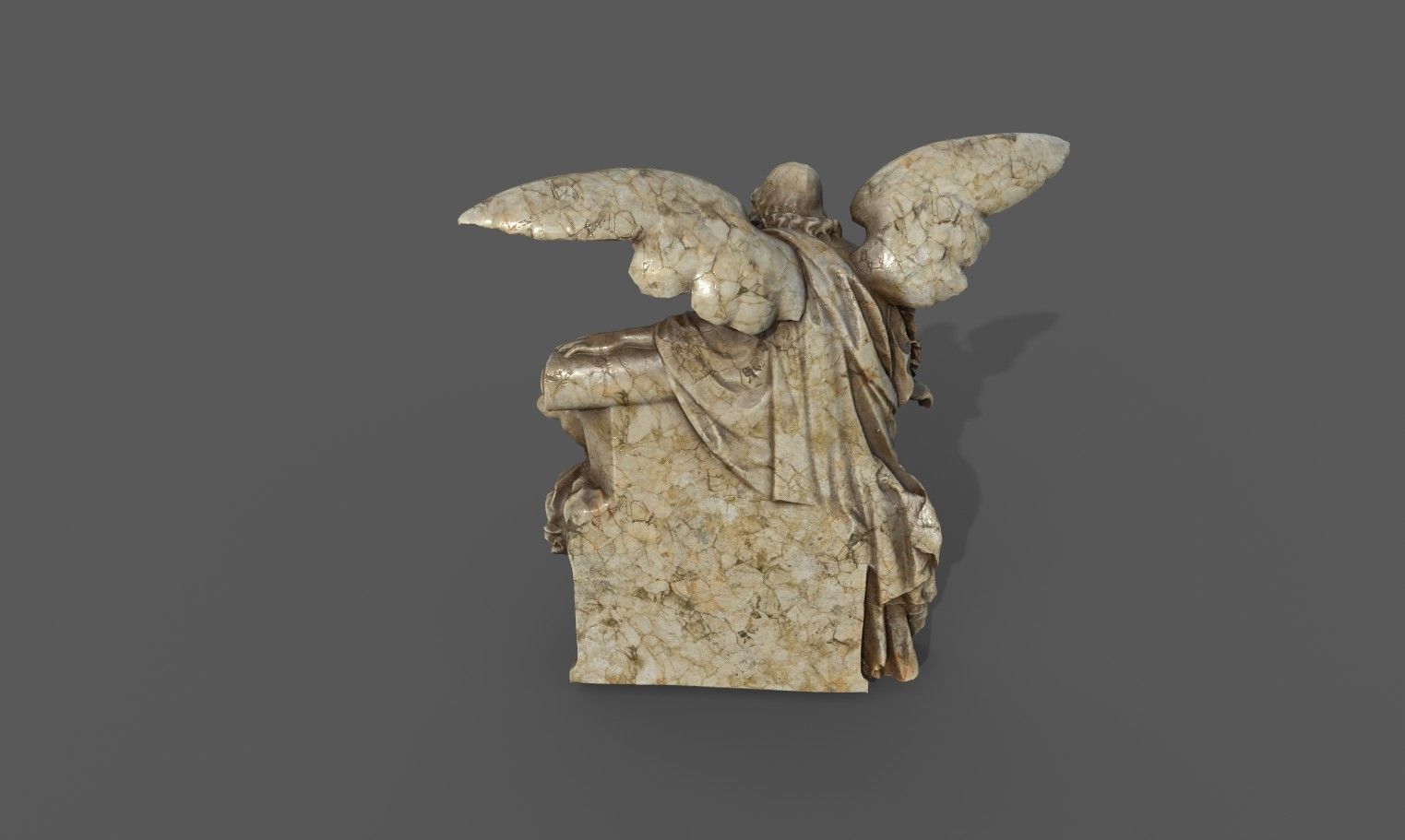 Statue of an Angle 2 Low-poly 3D model_10