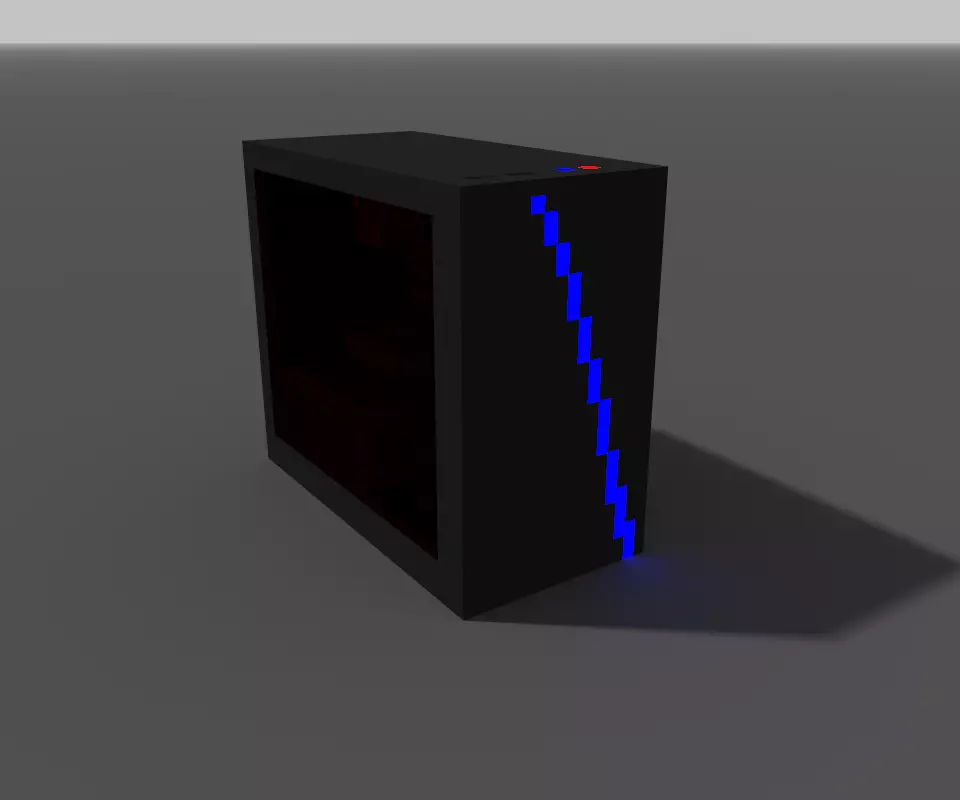 a simple PC Low-poly 3D model_0