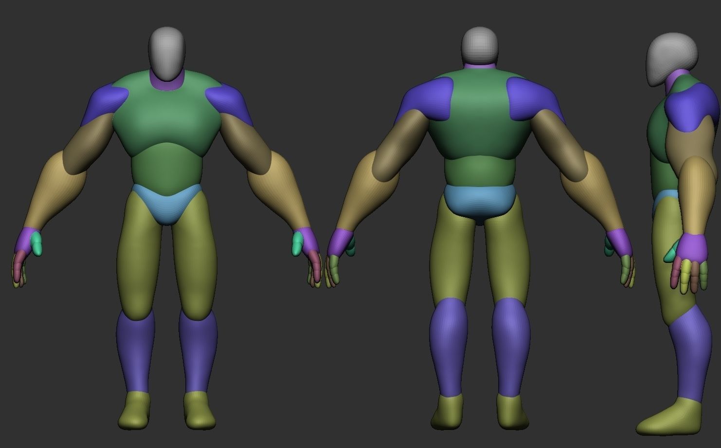 Stylized Human Basemeshes 3D model_6