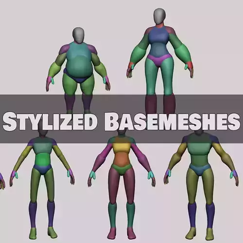 Stylized Human Basemeshes 3D model