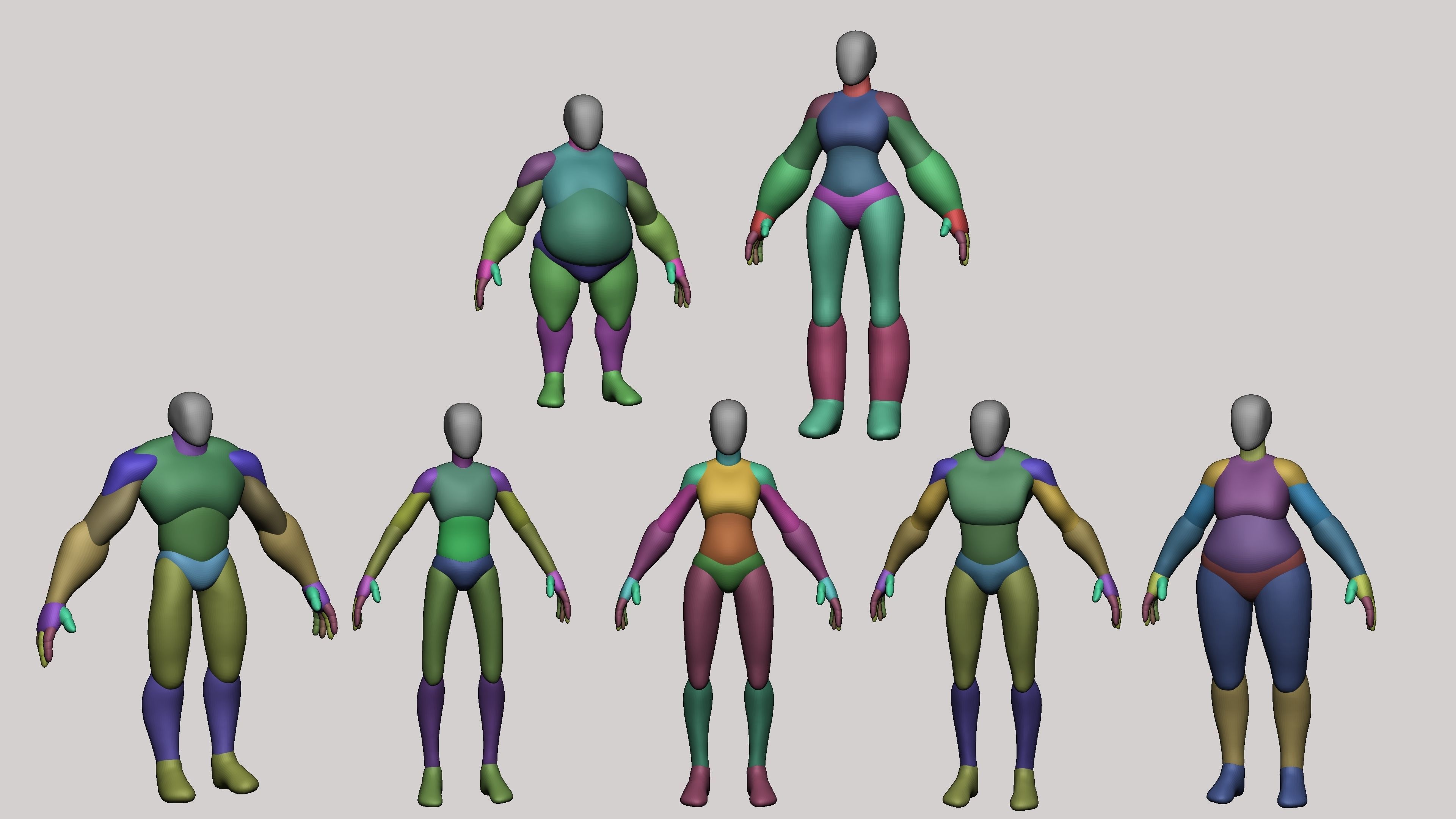 Stylized Human Basemeshes 3D model_1