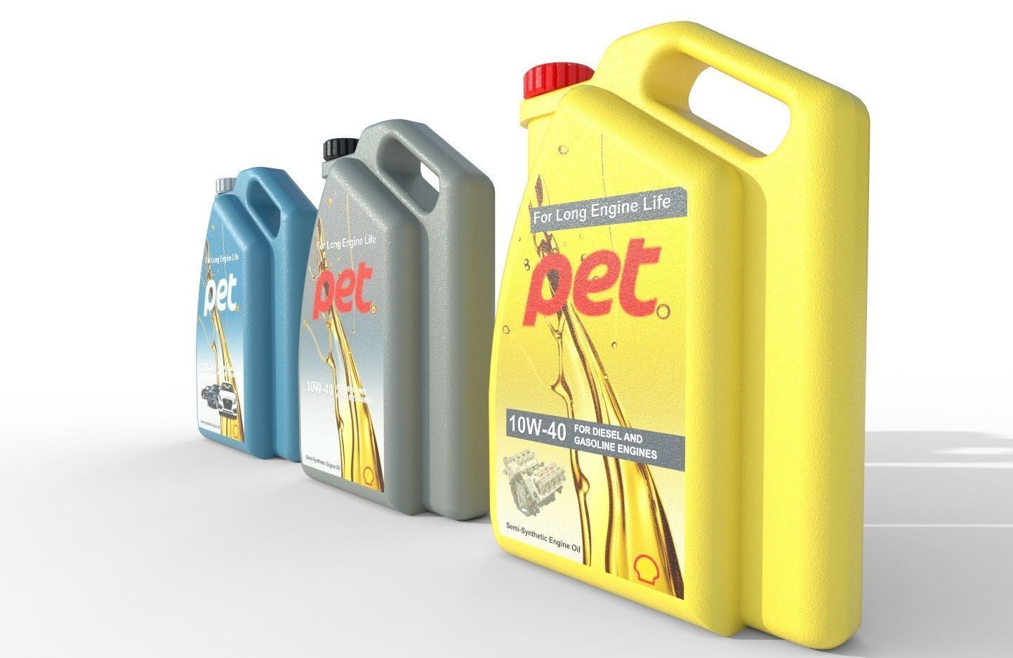 Motor Oil Bottle Model-1B Low-poly 3D model_4