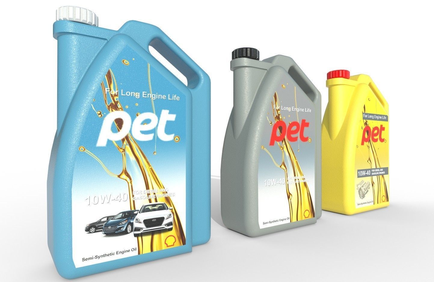 Motor Oil Bottle Model-1B Low-poly 3D model_3