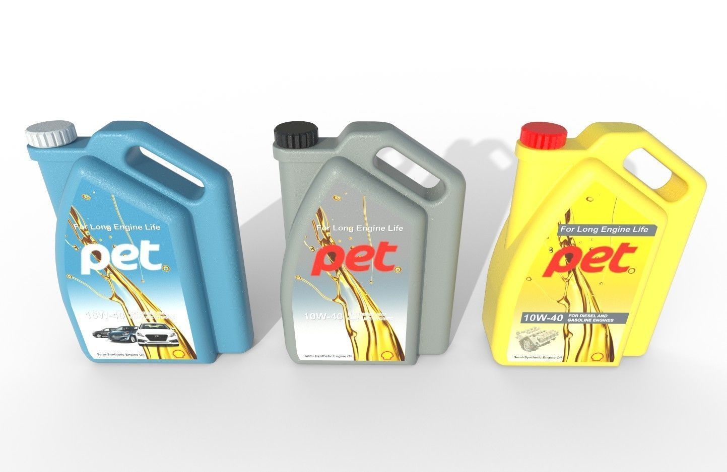 Motor Oil Bottle Model-1B Low-poly 3D model_5