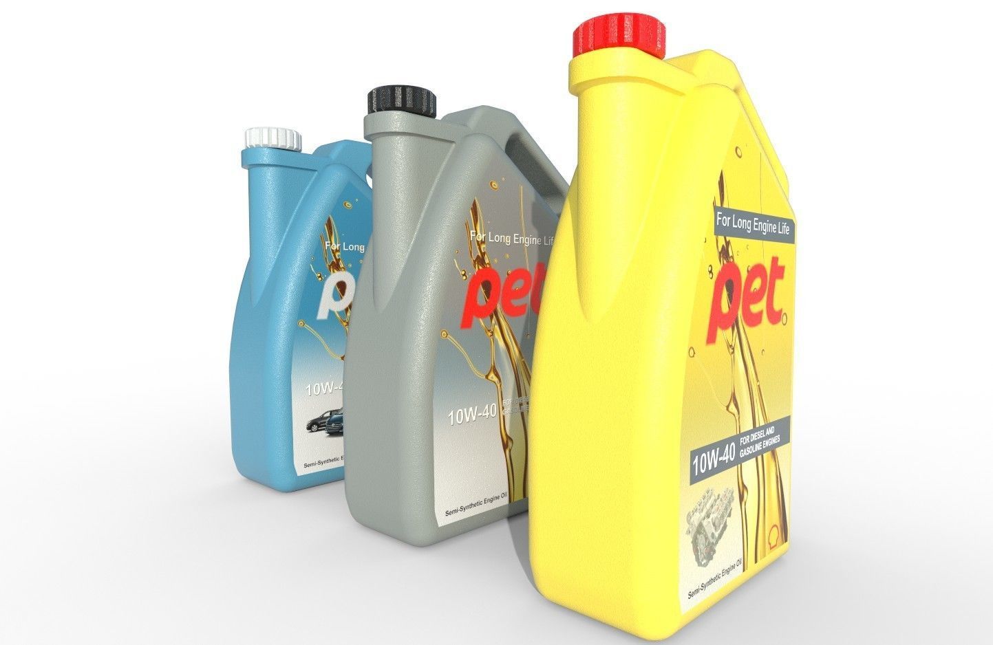 Motor Oil Bottle Model-1B Low-poly 3D model_6